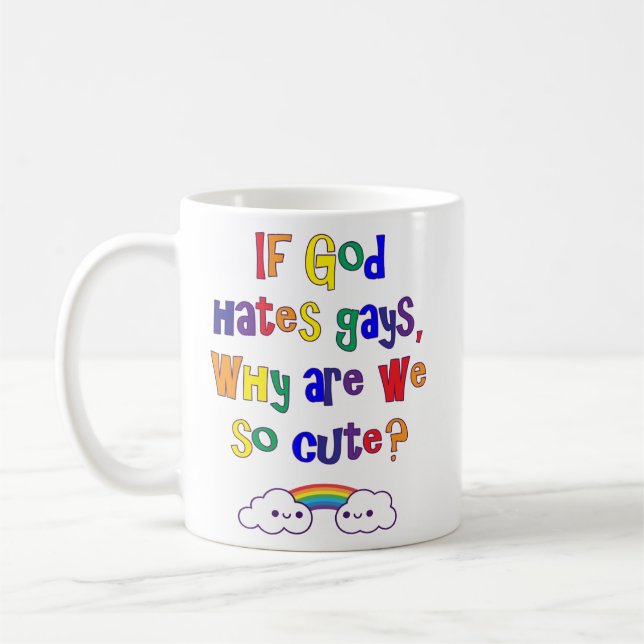 Funny Gay Pride, Why Are We So Cute Coffee Mug (Left)