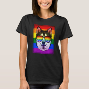 Funny Gay Siberian Husky Dog Rainbow Lgbt Pride Fl T-Shirt