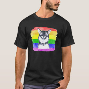 Funny Gay Siberian Husky Lgbtq Pride Stuff For Tee