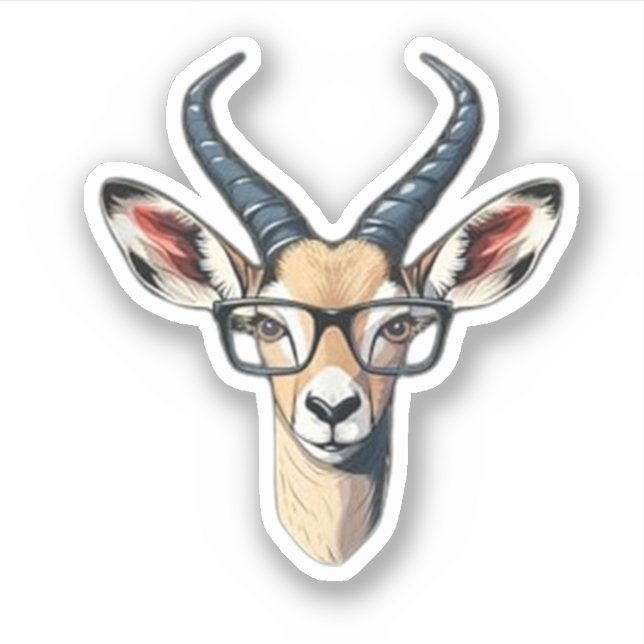 Funny gazelle face for safari and spectacles lover (Front)