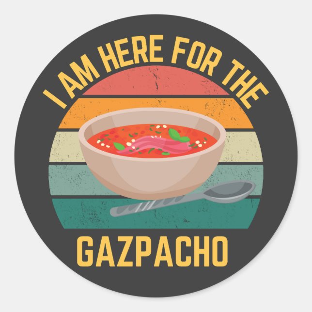 Funny Gazpacho  Classic Round Sticker (Front)