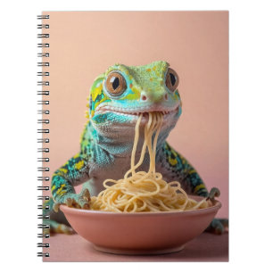 Funny Gecko Eating Spaghetti  Notebook