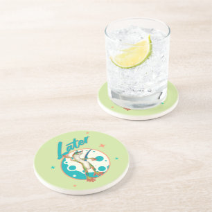 Funny Gecko Later Procrastination Humour Coaster