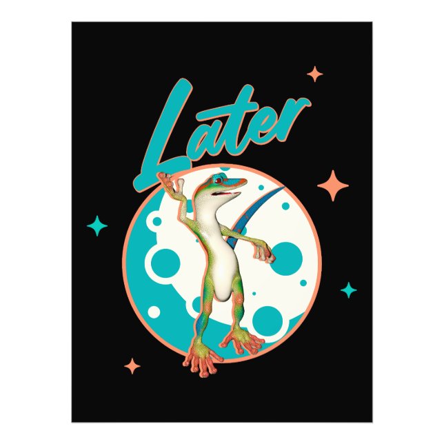 Funny Gecko Later Procrastination Humour Photo Print (Front)