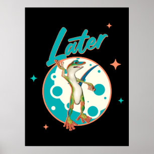 Funny Gecko Later Procrastination Humour Poster