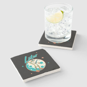 Funny Gecko Later Procrastination Humour Stone Coaster