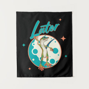 Funny Gecko Later Procrastination Humour Tapestry