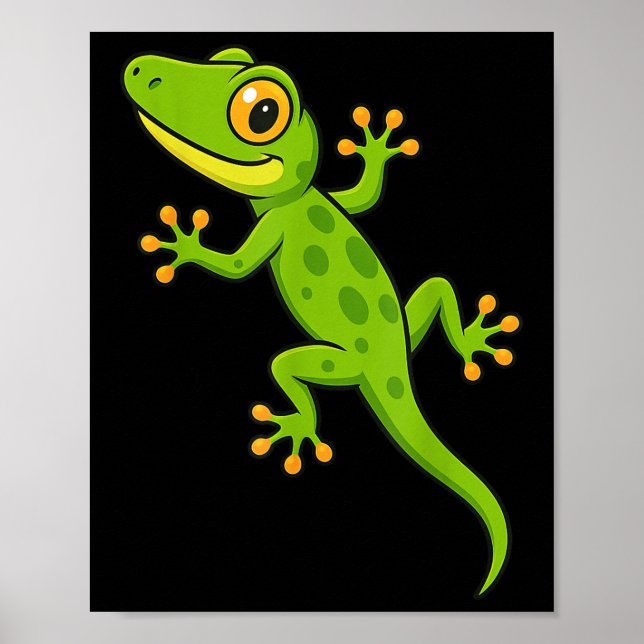 Funny Gecko Lizard Animal Lover Boys Girls Kids  Poster (Front)