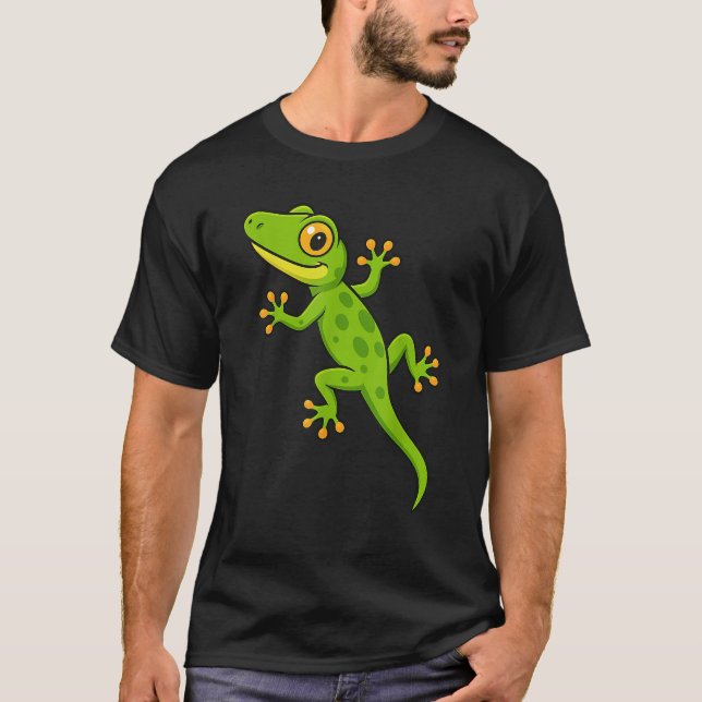 Funny Gecko Lizard Animal Lover Boys Girls Kids  T-Shirt (Front)