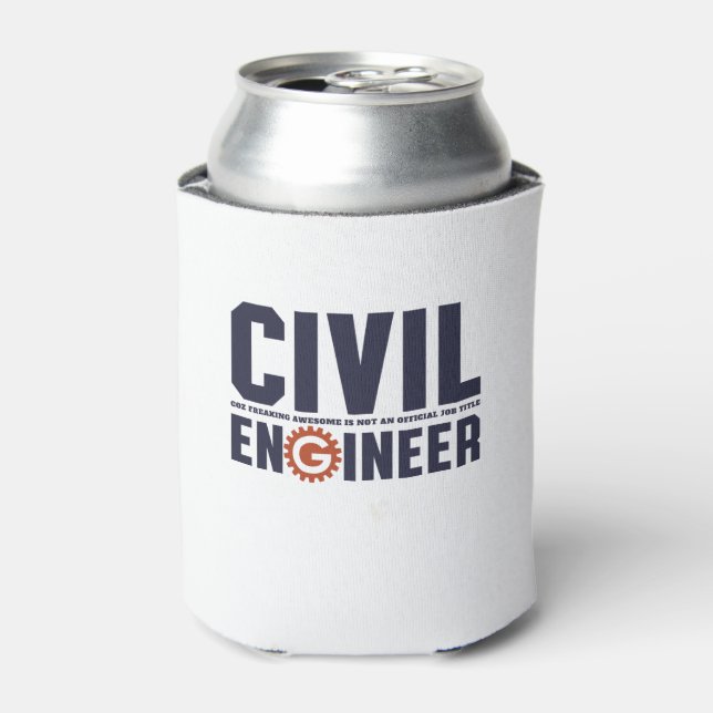 Funny Geek Engineer Humour Civil Engineering Job Can Cooler (Can Front)