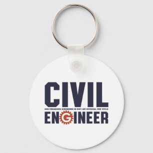 Funny Geek Engineer Humour Civil Engineering Job Key Ring