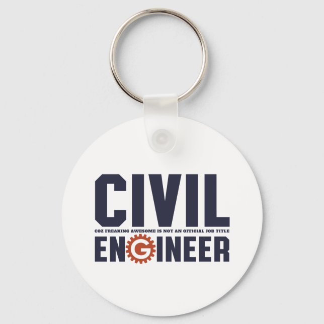 Funny Geek Engineer Humour Civil Engineering Job Key Ring (Front)