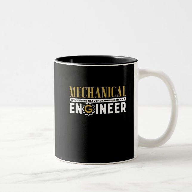 Funny Geek Engineer Mechanical Engineering Student Two-Tone Coffee Mug (Right)