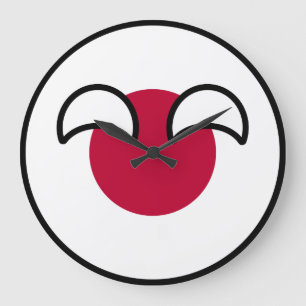 Funny Geeky Japan Countryball Flag Large Clock