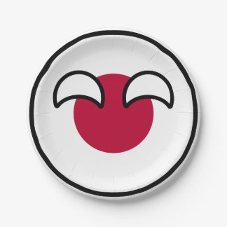 Funny Geeky Japan Countryball Flag Paper Plate