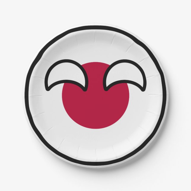 Funny Geeky Japan Countryball Flag Paper Plate (Front)