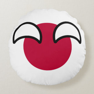Funny Geeky Japan Countryball Flag Round Cushion
