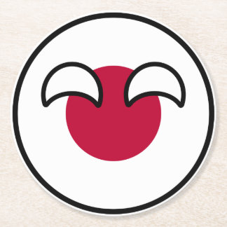 Funny Geeky Japan Countryball Flag Round Paper Coaster