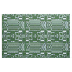 Funny Geeky Nerd Computer Circuit Board Pattern Fabric
