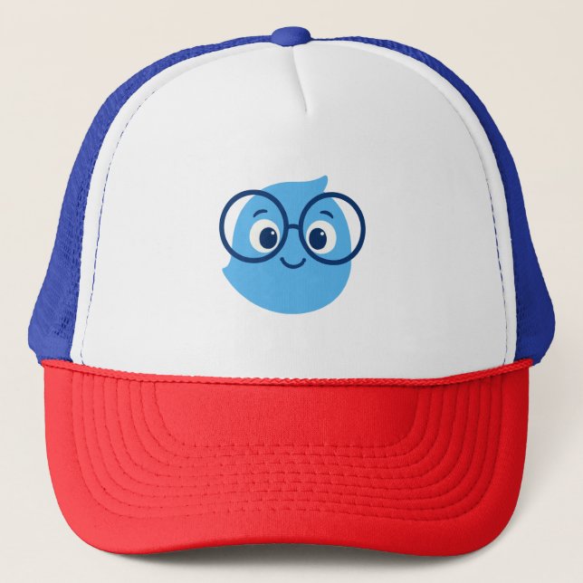 Funny Geeky Smiley Face Foam Trucker Hat (Front)