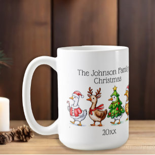 Funny Geese Family Christmas  Coffee Mug
