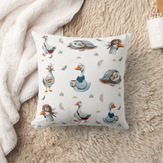 Funny Geese Pattern – Whimsical Goose Print Cushion