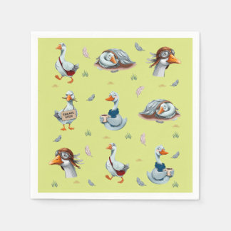 Funny Geese Pattern – Whimsical Goose Print Napkin