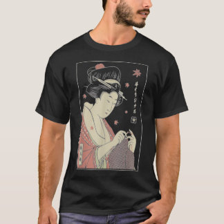 Funny GEISHA KNITTING Samurai Japanese lover  Clas T-Shirt