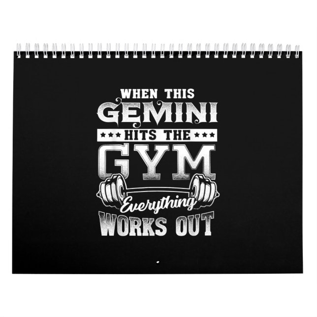 Funny Gemini Gym Workout Design Calendar (Cover)
