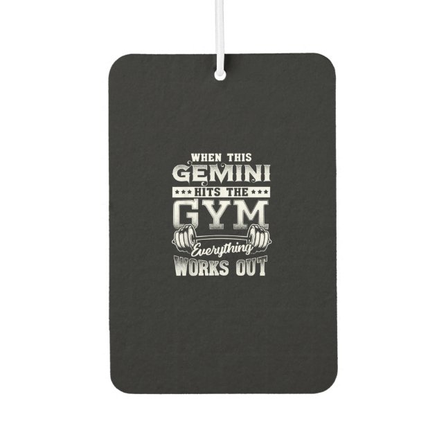 Funny Gemini Gym Workout Design Car Air Freshener (Front)