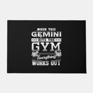 Funny Gemini Gym Workout Design Doormat