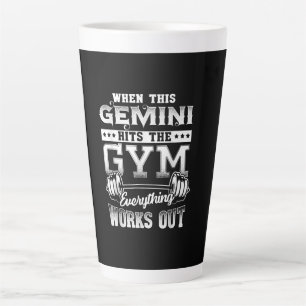 Funny Gemini Gym Workout Design Latte Mug