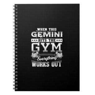 Funny Gemini Gym Workout Design Notebook