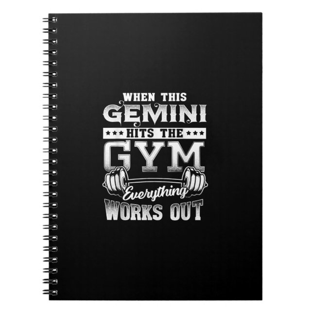 Funny Gemini Gym Workout Design Notebook (Front)