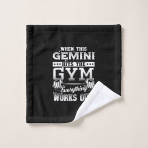Funny Gemini Gym Workout Design Wash Cloth