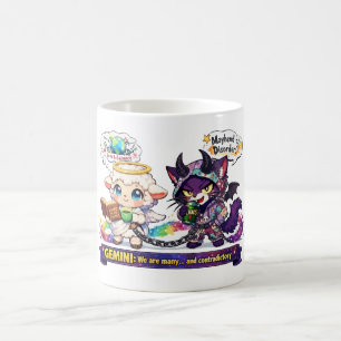 Funny Gemini Zodiac Duality Angel Lamb and Chaos  Coffee Mug