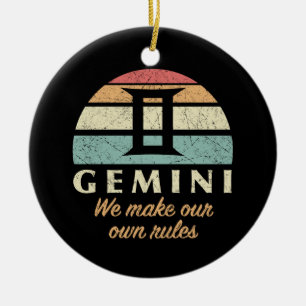 Funny Gemini Zodiac Rules Ceramic Ornament