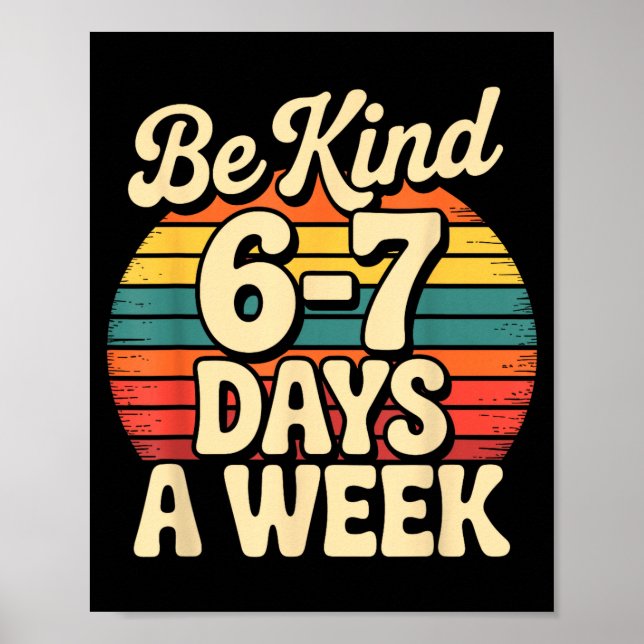 Funny Gen Alpha Meme Slang 67 Six Seven  Poster (Front)