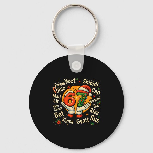 Funny Gen Z Christmas 67 Meme Holiday Trendy  Key Ring (Front)