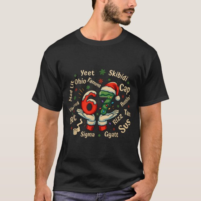 Funny Gen Z Christmas 67 Meme Holiday Trendy  T-Shirt (Front)