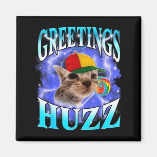 Funny Gen Z Gen Alpha Slang Cat Meme Greetings Huz Magnet