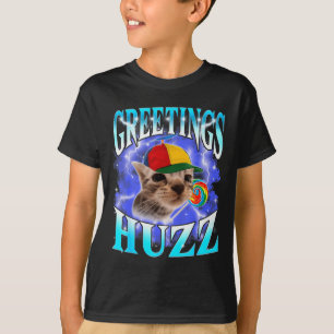 Funny Gen Z Gen Alpha Slang Cat Meme Greetings Huz T-Shirt