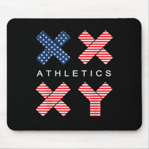 Funny Gender Genetic American Flag Xx Xy Athletics Mouse Pad
