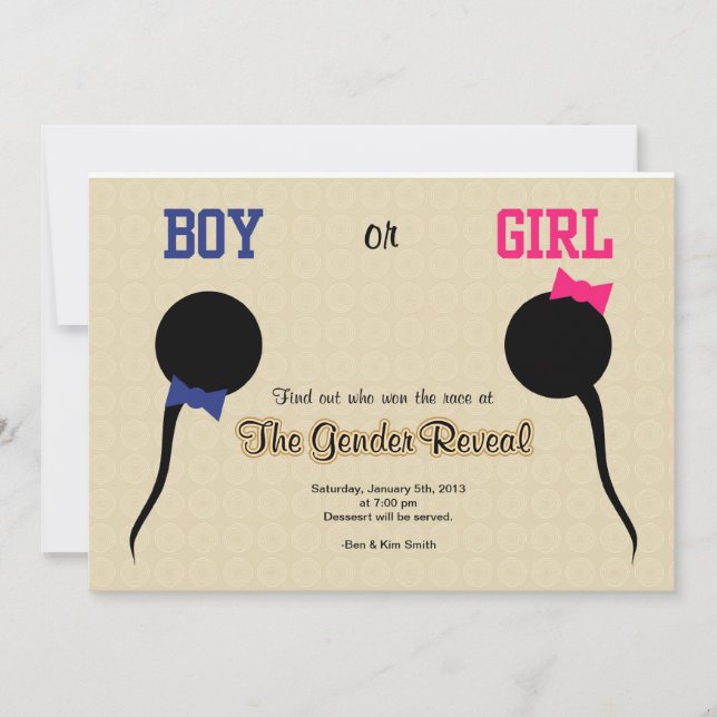 Funny Gender Reveal Party Invitation/ Announcement (Front)