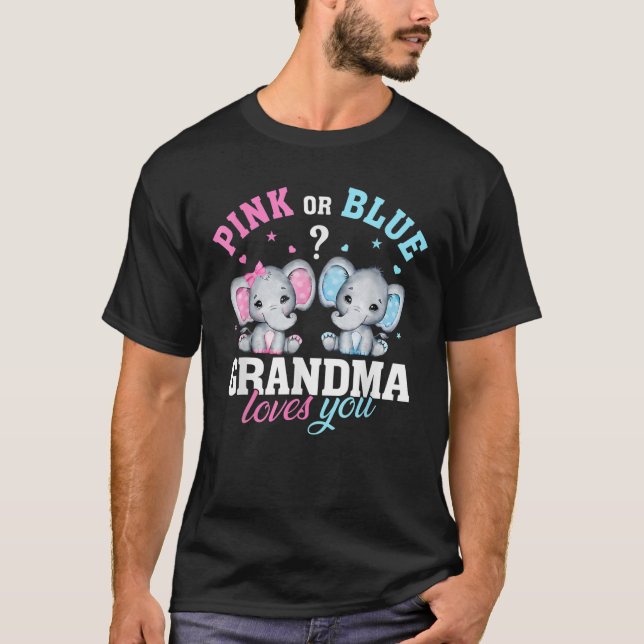 Funny Gender Reveal S For Grandma Elephant Baby T-Shirt (Front)
