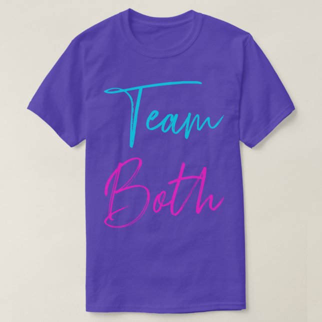 Funny gender reveal team both baby party supplies  T-Shirt (Design Front)