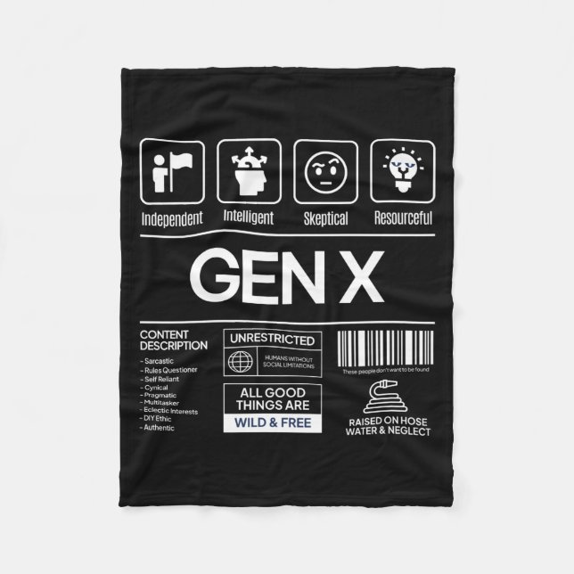 Funny Generation X Characteristics Mens Navy  Fleece Blanket (Front)