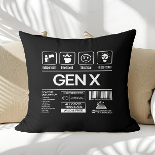 Funny Generation X Descriptive Traits Cushion