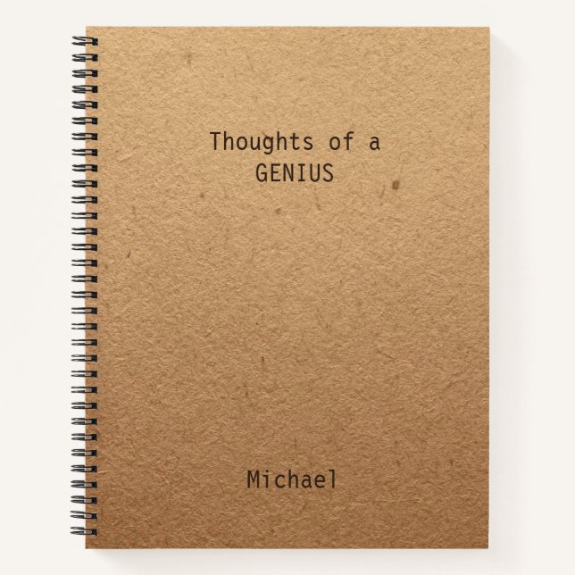 Funny Genius Personalised Office Notebook (Front)