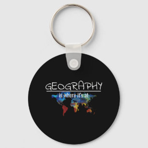 Funny Geography Teacher Earth Day Design Is Where Key Ring